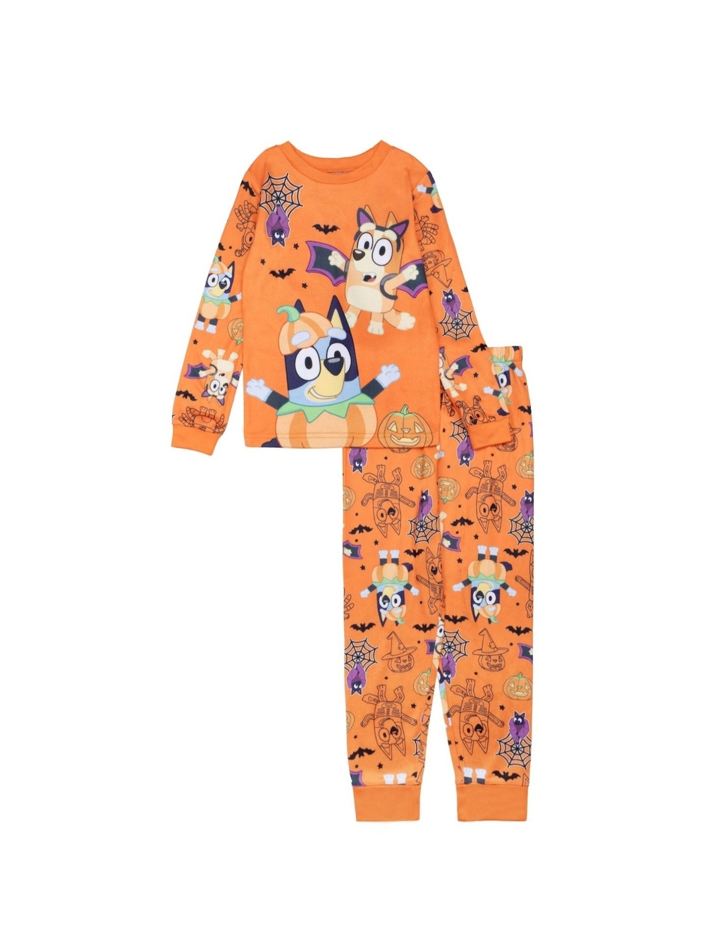 Bluey Girl's Toddler 2-Piece Halloween Long Sleeve Pajama Set Orange Size 4T